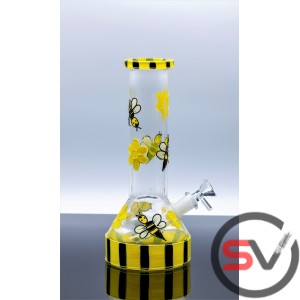 BEE DESIGN GLASS BEAKER 10inch (GLOW IN DARK)